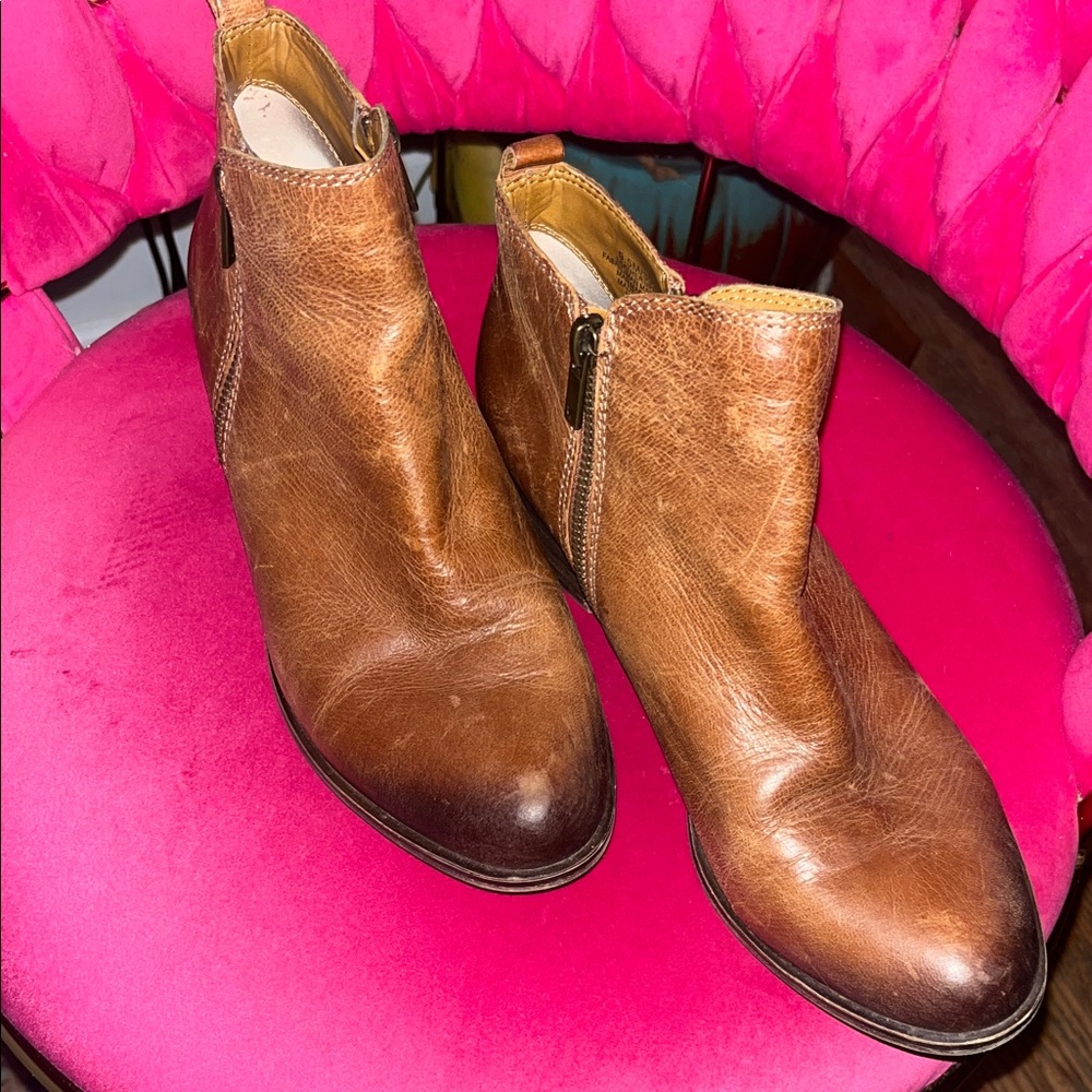 Lucky Brand Brown Leather Ankle Boots